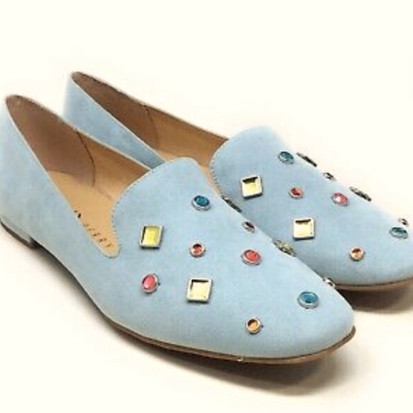 Katie Perry Blue Suede Loafers - Picture 1 of 1
